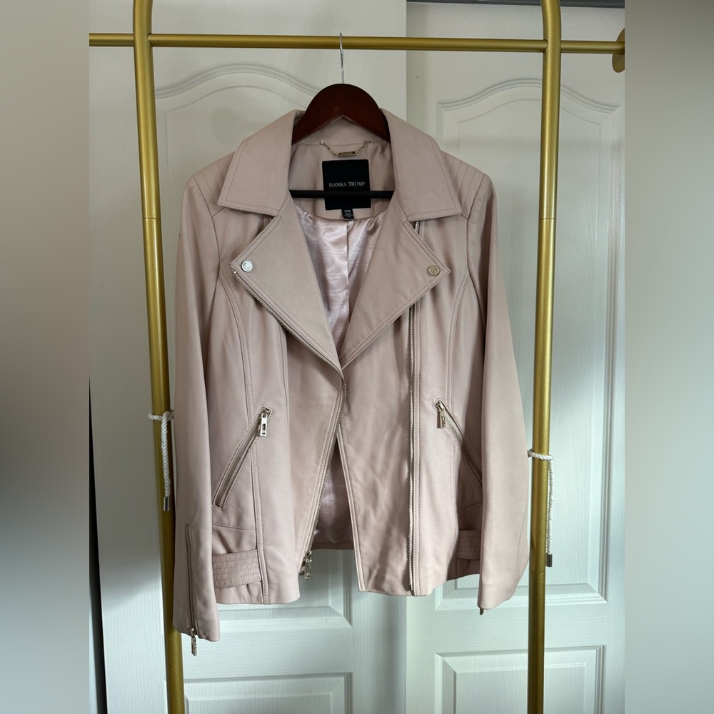 Women's Soft Pink Leather Jacket M